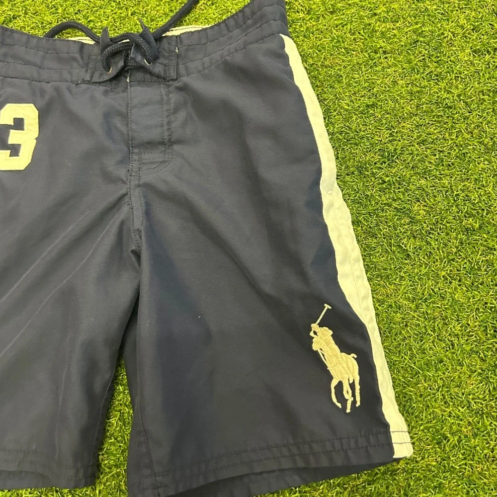 Polo Ralph Lauren Boys Navy Blue Big Pony Swim Trunks Size 6 Board Shorts